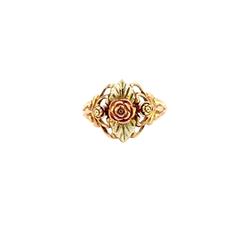 10K Tri-color Lady's Gold Ring 2.67g Size:4.5